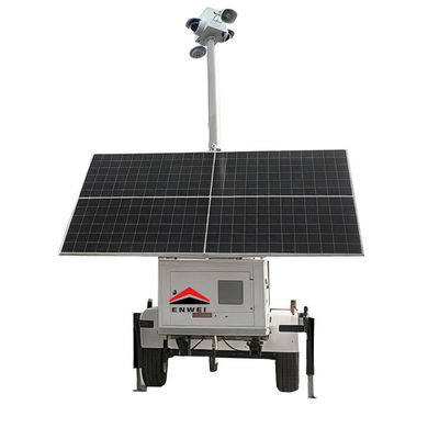 Low Power Consumption Solar Power 5G Camera Surveillance Trailer For Rural Surveillance