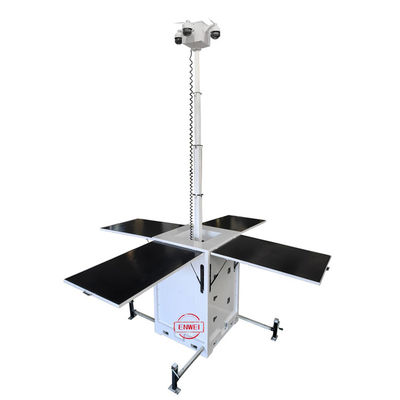Solar CCTV Surveillance Towers With Electric Mast for Mining Sites Monitoring