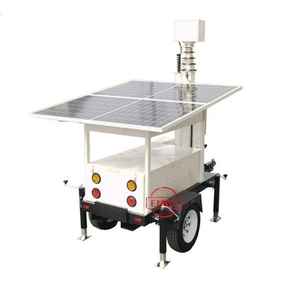 Solar CCTV Trailer With 4K Camera For Construction Site Surveillance Security