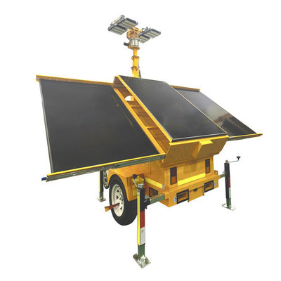 Trailer Solar Security Camera Light Tower With 3*460W Solar Panels