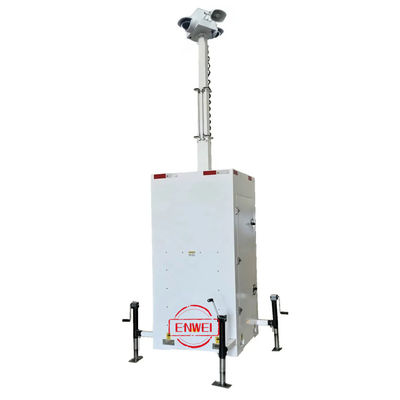 Mobile Cube Surveillance Tower With CCTV Camera For Remote Site Works