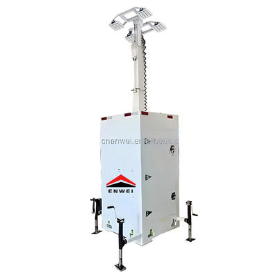 Compact Structure Mobile Led Lighting Towers Mounted 4*100W Led Lights For Temporary Lighting