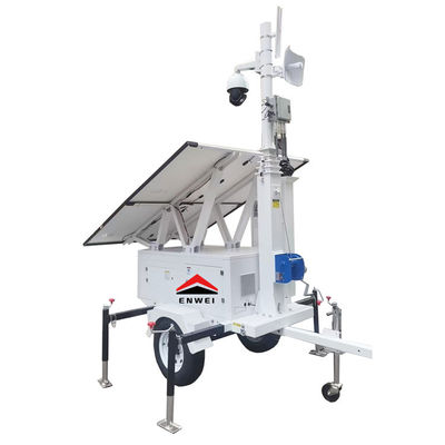 Solar Surveillance Trailer With Srtrobe Light For Construction Sites Monitoring