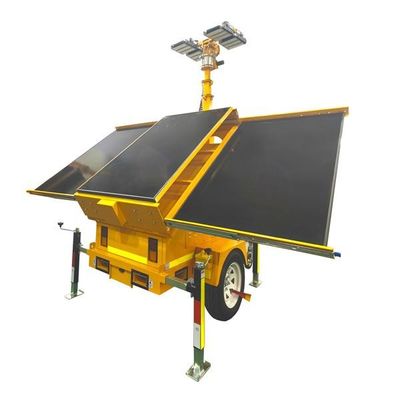 Mobile Solar Trailer With LED Lights For Construction Sites Night Lighting