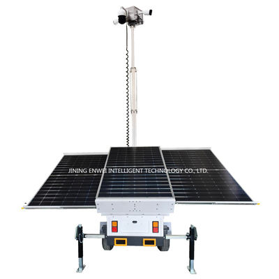 3*400W Solar Panels Mobile Surveillance Trailer Security CCTV Trailer For Public Facilities