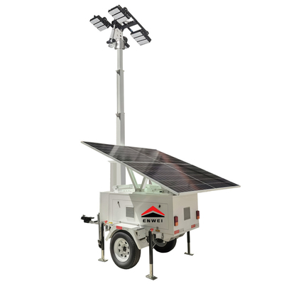 Mobile Solar Light Tower With 6m Mast For Construction Sites Night Lighting