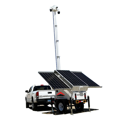 Solar security trailer with 7m electric mast for construction sites