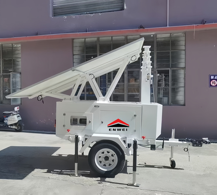 Solar CCTV Trailer Solar Portable Light Tower Trailer with Energy System for Construction Site Monitoring