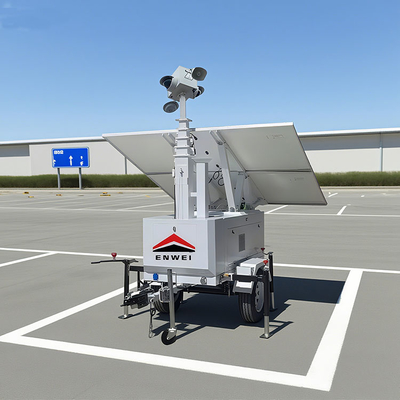 Flexible Deployment Of Positions Solar Power CCTV Trailer For Parking Lot Monitoring