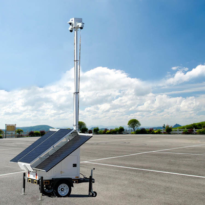 Mobile Security trailer with 3 solar panels for parking lot sueveillance