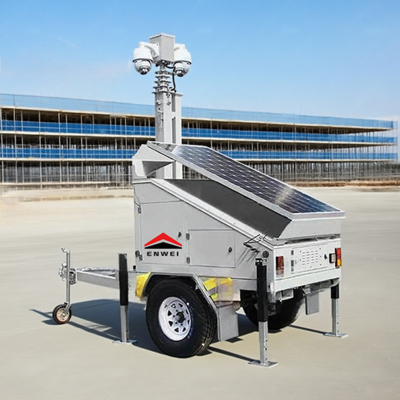 Quick Deployment Solar Powered Camera 5G CCTV Trailer for Construction Site Monitoring