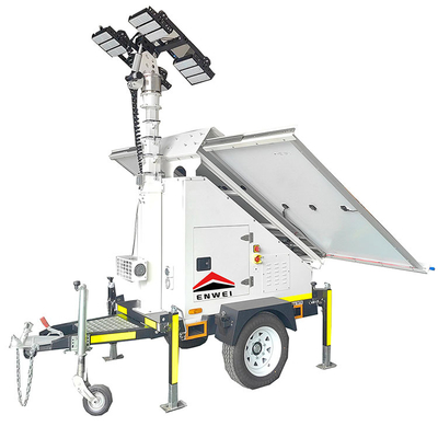 High Illumination Range Solar Powered Led Floodlight Lighting Trailer For Construction Site Lighting