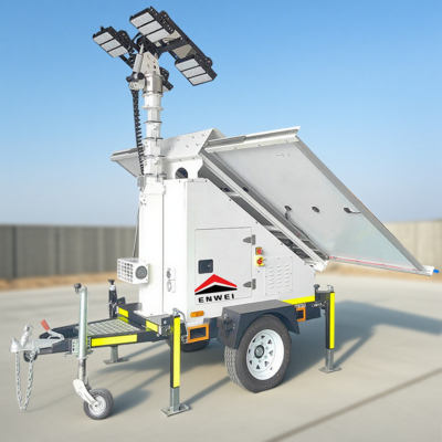 Multifunctional And Safety Solar Powered Floodlight Lighting Trailer for Remote Area Lighting