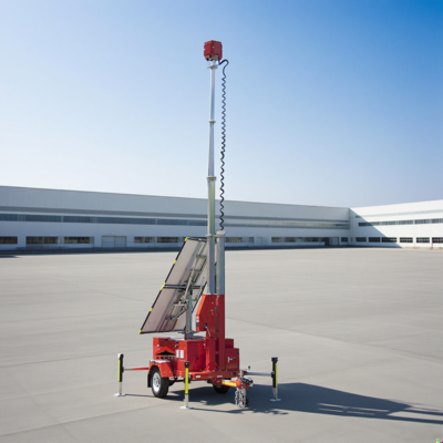 Mobile Adjustable Solar Panels Camera Trailer For Factory Monitoring