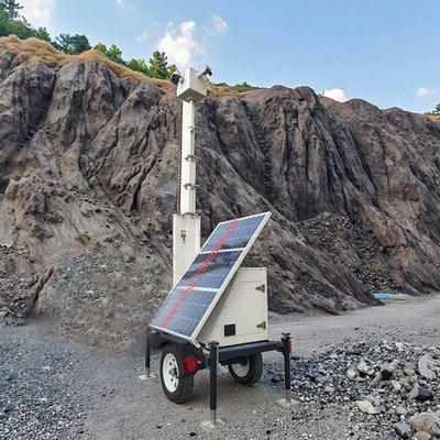 Mobile Solar Surveillance Trailer Off-Grid CCTV Trailer With Solar Power 4G 5G PTZ Camera