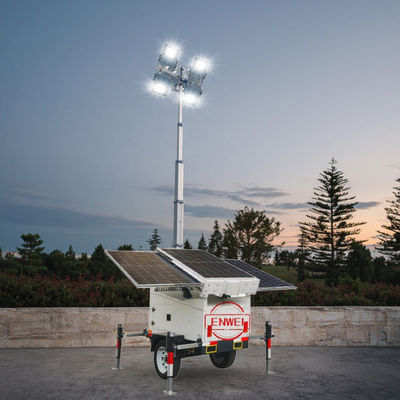 High Performance Portable Solar Power Lighting Trailer With 4*100W For Agricultural Operations