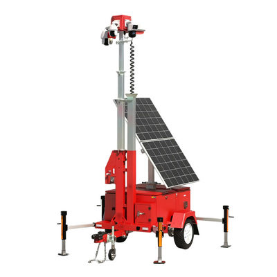 Solar Camera Security Trailer With 2*450W Solar Panels For Parking Lot Security
