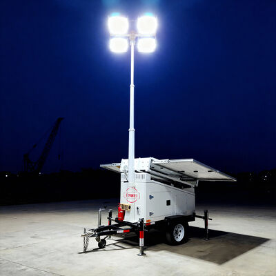 Direct Factory CE-Certified Solar Light Tower With 9600Wh Battery And 4*100W LED