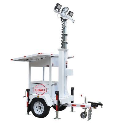 Rapid Deployment Security Solar-Powered Trailer With 2*435W Solar Panels For Construction Sites Commercial Properties