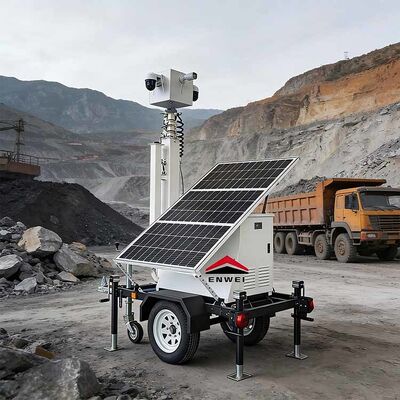Quick Deployment Solar Security Camera Trailers Solar Powered Surveillance Trailers For Quarry Surveillance