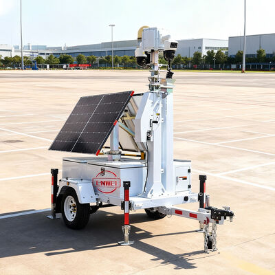 CE Certification Solar Security CCTV Trailer with Camera Night Vision for Remote Area Monitoring