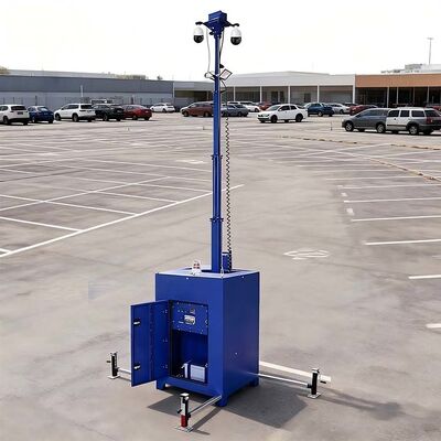Mobile Video Surveillance Tower With 6m Manual Mast For Parking Lot Security