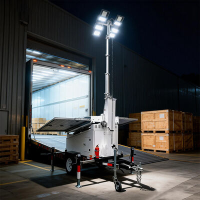 Solar Lighting Trailer Mobile LED Light Trailer For Outdoor Job Sites Lighting