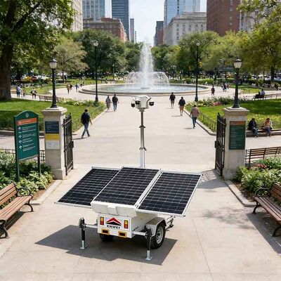 Large Solar Panels Security Camera Cctv Trailers Portable Solar Camera Trailers For Road Monitoring