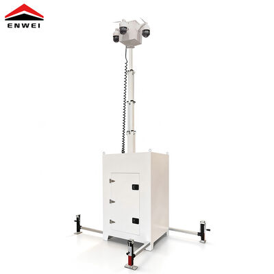 Compact Mobile Video Surveillance Tower With 6m Manual Mast For Public Events Security