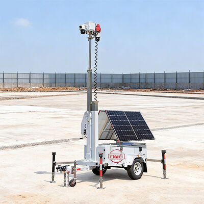 Foldable Solar CCTV Trailer System Mobile Security Trailer For Public Area