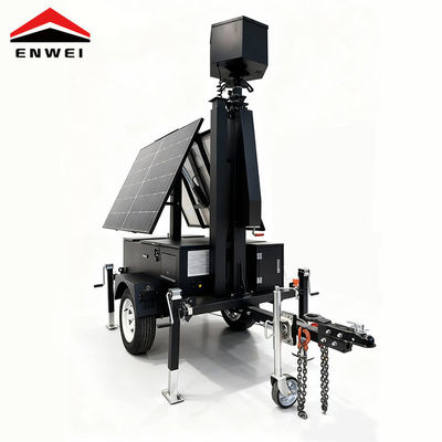 Off-Grid Mobile CCTV Trailers With Two Solar Panels For Temporary Sites