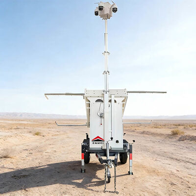 3*400W Solar Panels Camera Cctv Trailer Mobile Solar Security Trailer ...